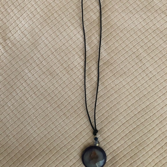 2/$14 ❤️ Large Stone Look Pendant with Small Beads on a Cord - Picture 2 of 5